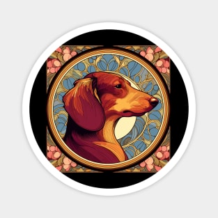 Dachshund Dog -Art Nouveau Style Magnet